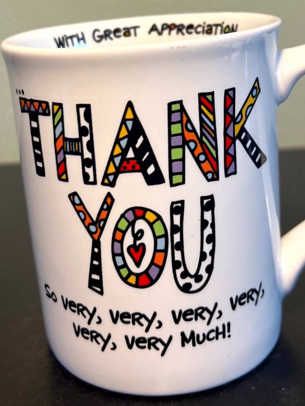 Our Name Is Mud Thank You Coffee Mug Cuppa Doodle Lorrie Veasey NWT 16oz Gift